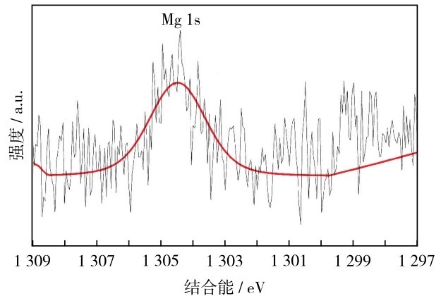 图2 样品S2的Mg 1s高分辨率扫描XPS图谱Fig. 2 One second high-resolution scan pattern of Mg in sample S2.